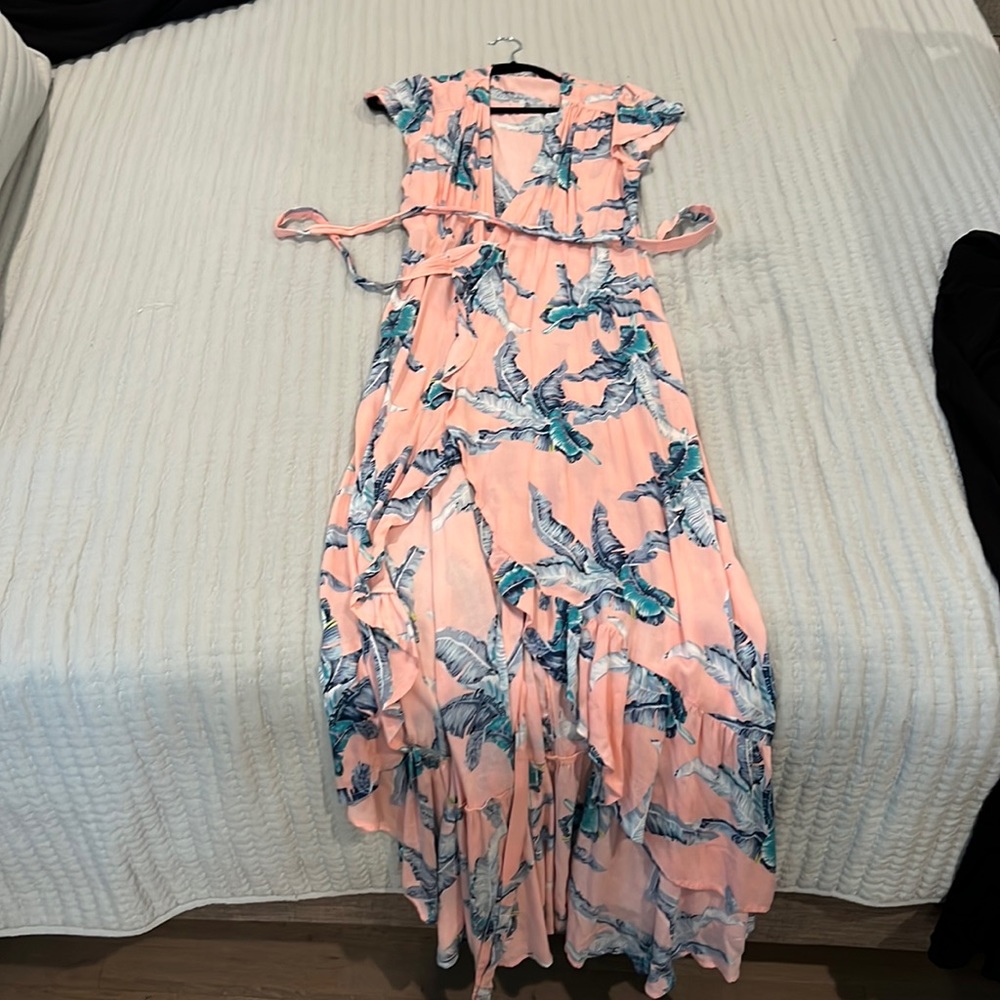 Floral beachy maxi wrap dress